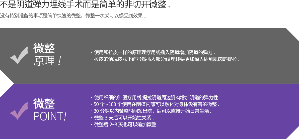 不是阴道弹力埋线手术而是简单的非切开微整。